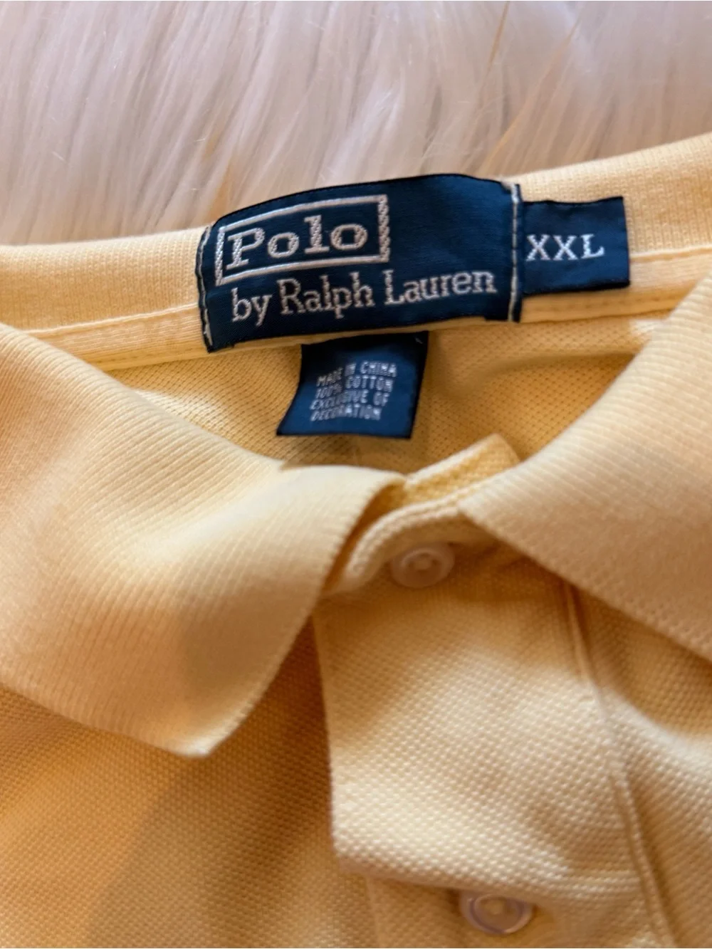 Ralph Lauren Mens Pale Yellow Classic Polo